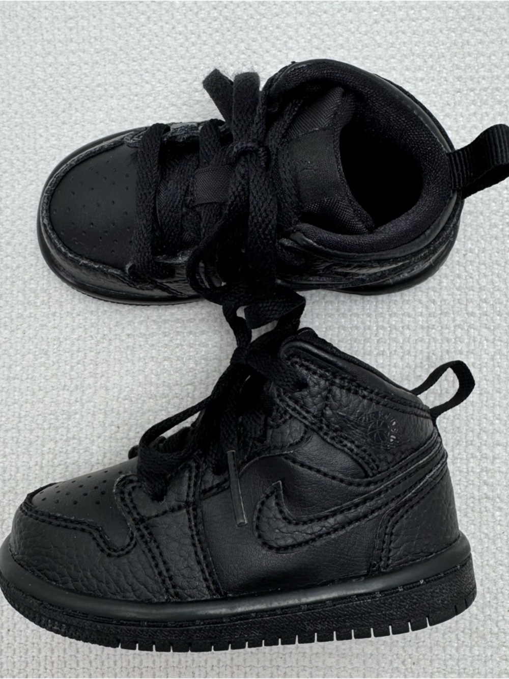 Jordan 1 Mid Infant Shoes "Triple Black", Size 5 c infant